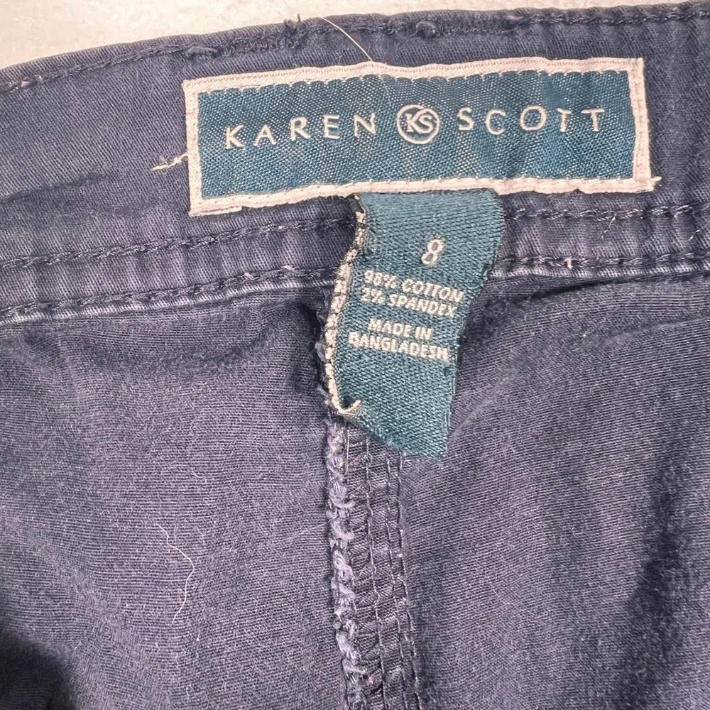 Karen Scott Cargo Shorts Elastic‎ Waist Casual Comfort Pockets Size 8